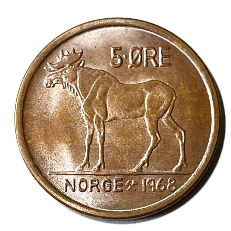 Read more about the article 1968 Norway Coin 5 ore Moose Bull Animal Wildlife