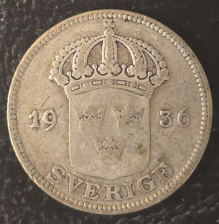 Read more about the article Sweden 1936 50 Ore Silver Coin