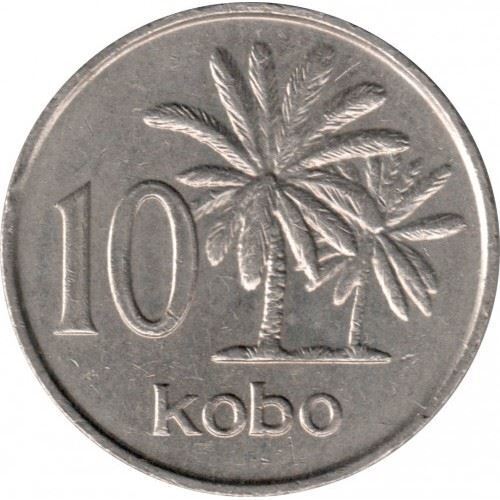 Read more about the article Nigeria | 10 Kobo Coin | Oil palms | Km:10.2 | 1987 – 1990