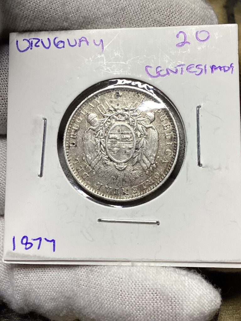 Read more about the article 1877 Uruguay 20 Centesimos Lot#D9584 Silver! Very Nice Coin