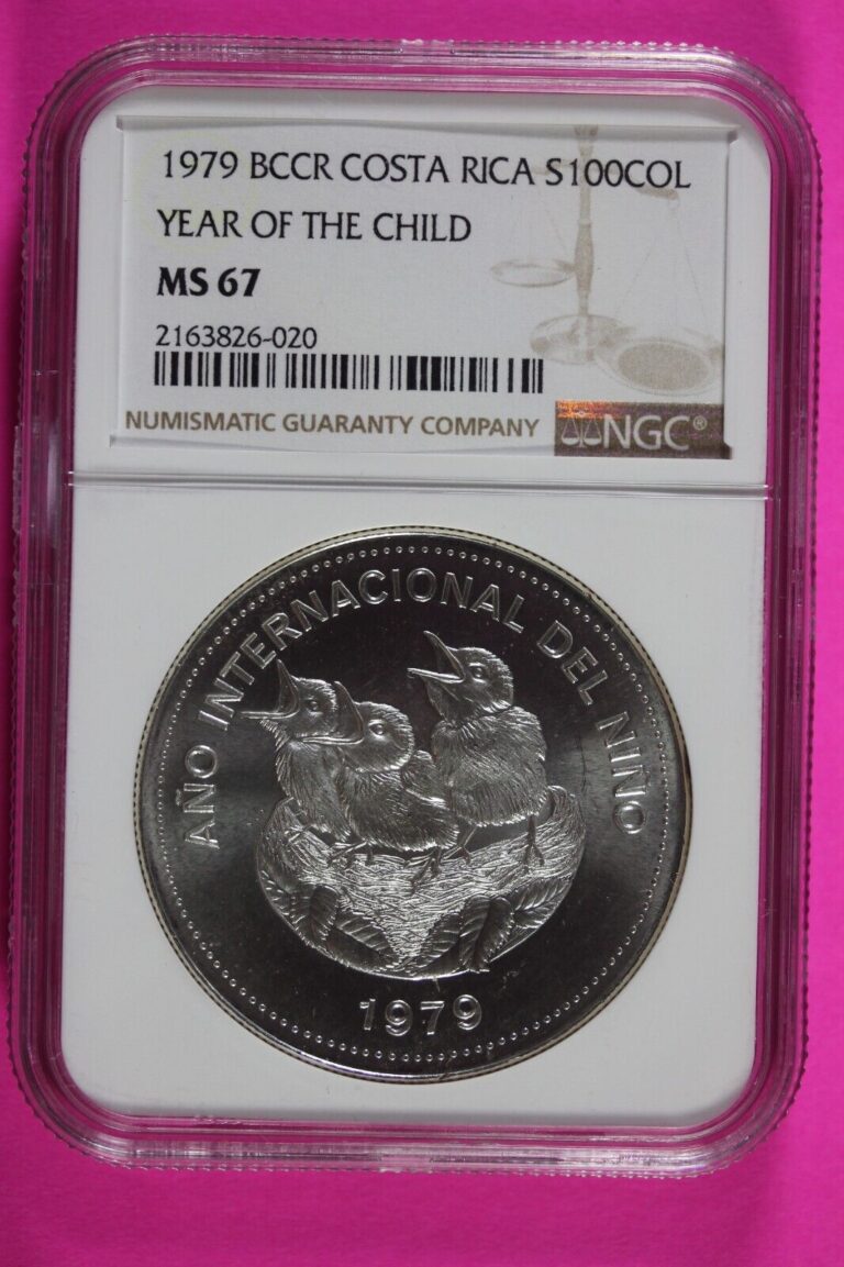 Read more about the article 1979 MS 67 Year Of The Child Costa Rica 1 OZ Silver 100C NGC Certified Slab 1103