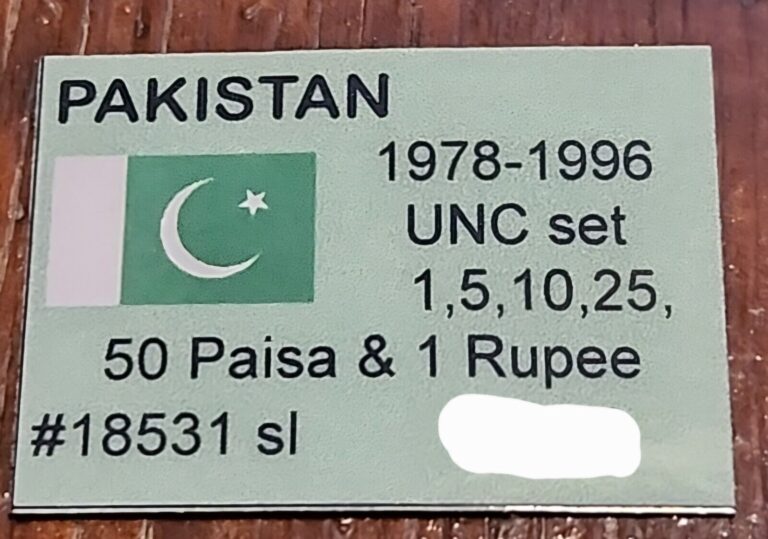 Read more about the article PAKISTAN 6 COIN SET ALL UNC 1978 – 1996