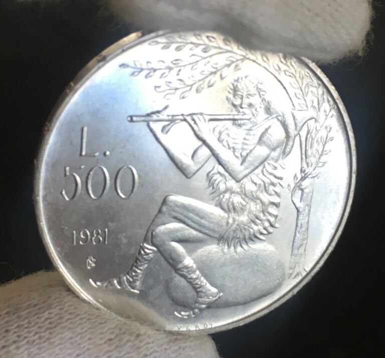 Read more about the article 1981 San Marino 500 Lire .835 Silver Coin w/Seated Figure Playing Flute  B.U!