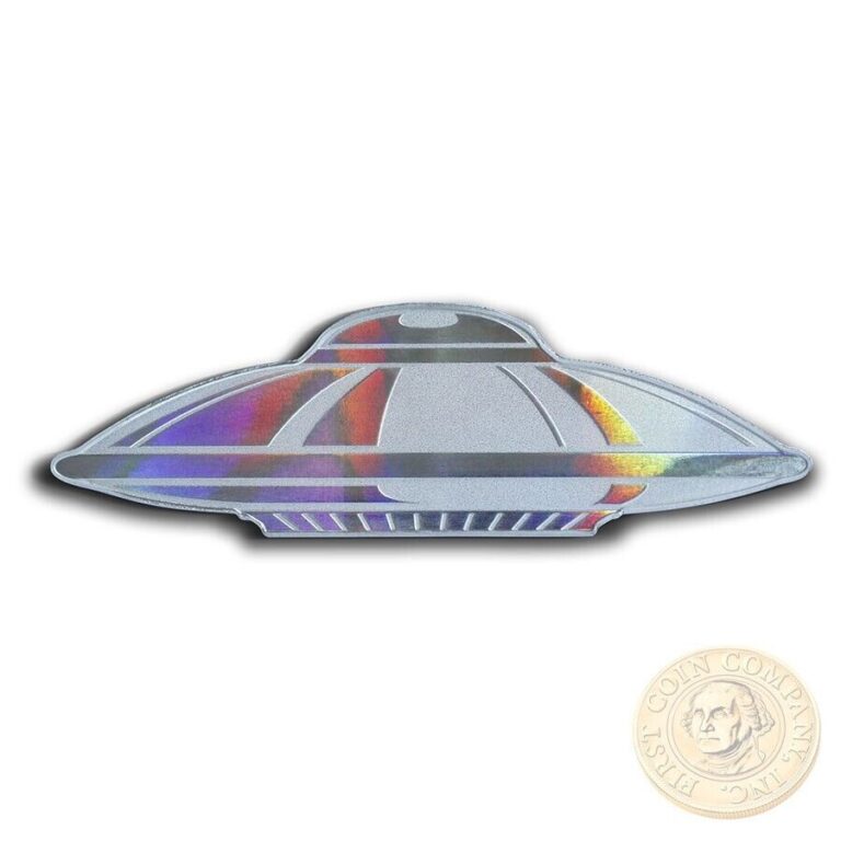 Read more about the article Solomon Islands 1 oz UFO ALIEN FLYING SAUCER Ship Space $2 Silver Coin 2020