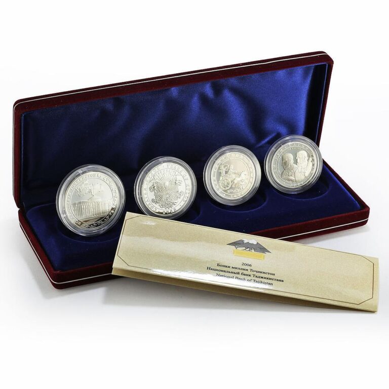 Read more about the article Tajikistan set of 4 coins 15th Anniversary of Independence silver coins 2006