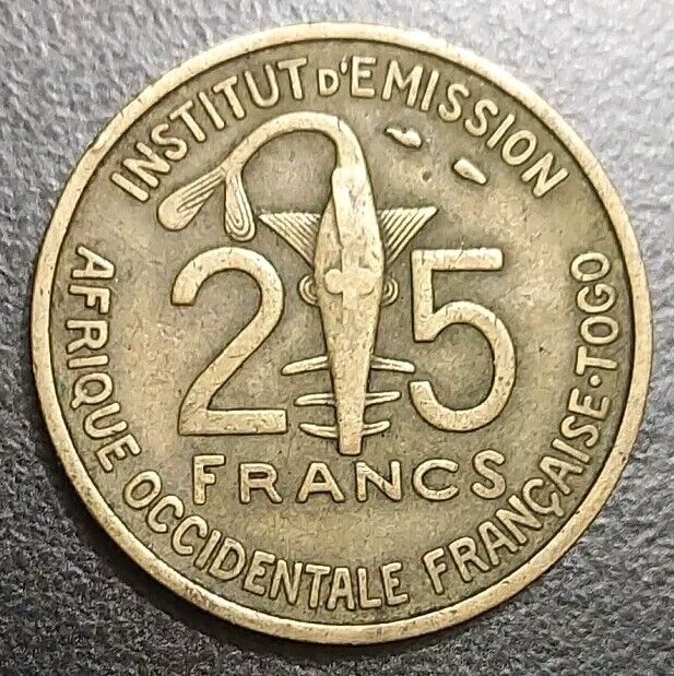 Read more about the article 1957 French West Africa Togo 25 Francs Vintage Coin KM 9 Gazelle 27mm