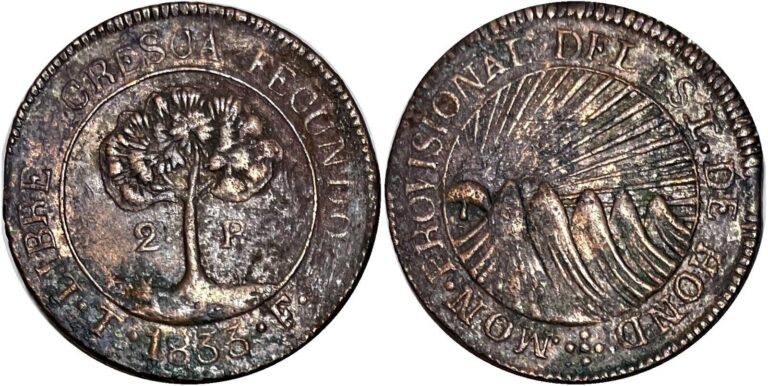 Read more about the article 1833T Honduras 2 Reales ‘Honduras XF 42 KM19 #24090702