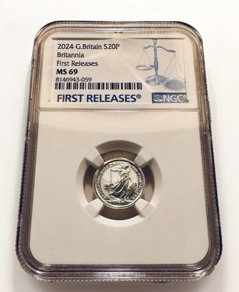 Read more about the article 2024 1/10 Silver Britannia NGC MS69 First Releases 20P Coin Great Britain UK