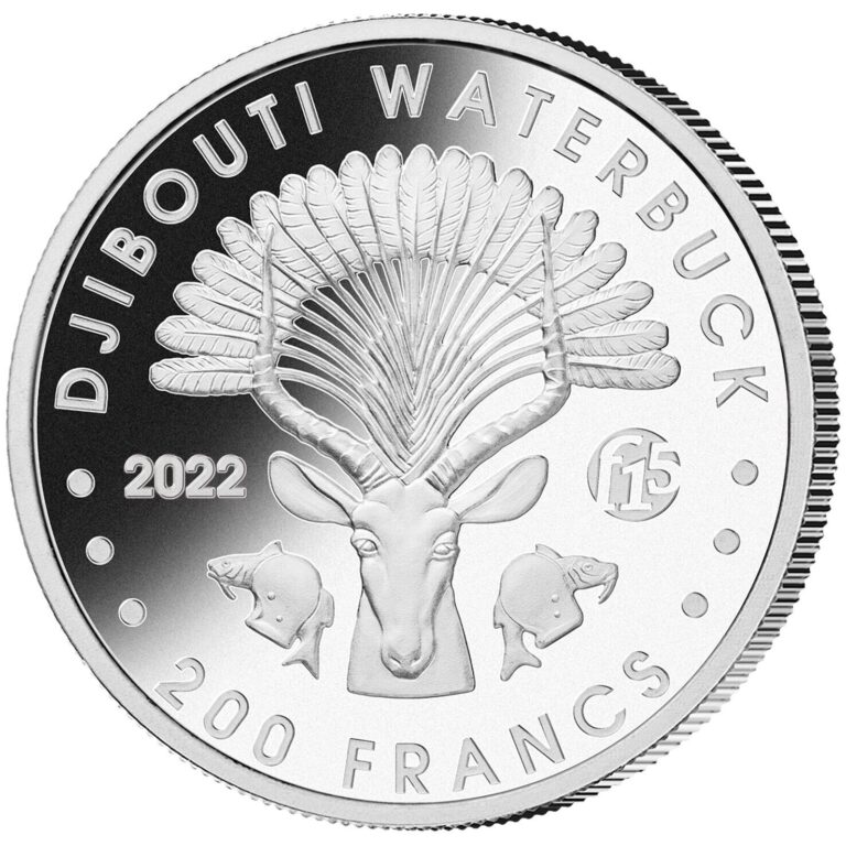 Read more about the article DJIBOUTI WATERBUCK FABULOUS 15 PRIVY 2022 1 oz Proof Like Silver Coin in Capsule