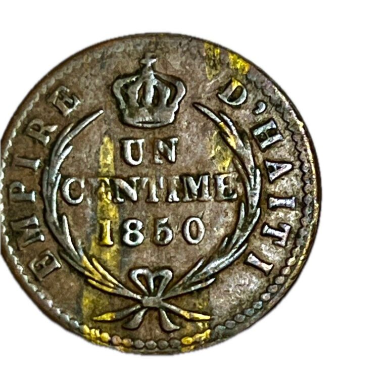 Read more about the article ERROR COIN 1850 1 Centime Empire d’Haiti emblème copper andGold very rare to find