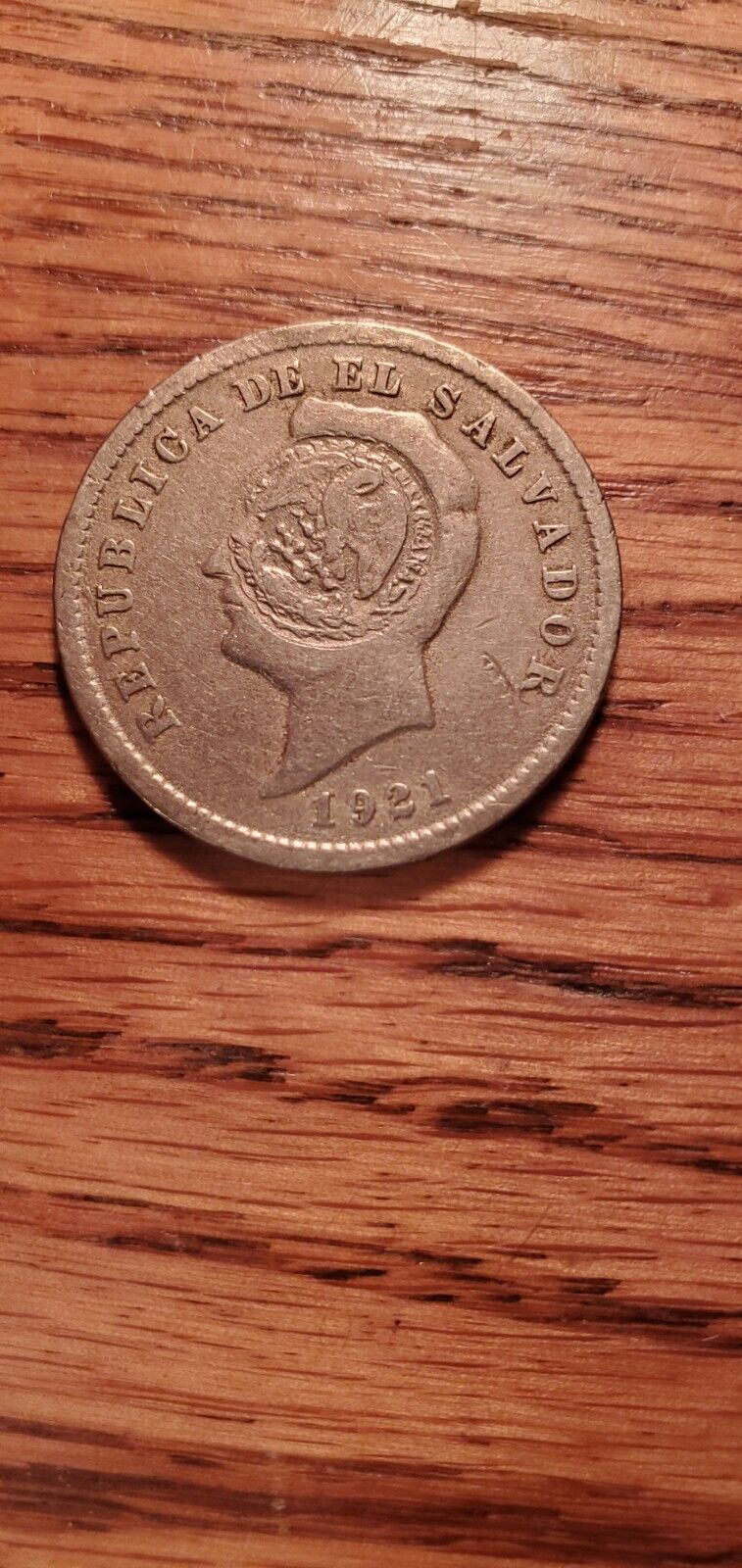 Read more about the article 1921  10  Centavos  El Salvador  Counterstamp On  México  10 Cent super rare