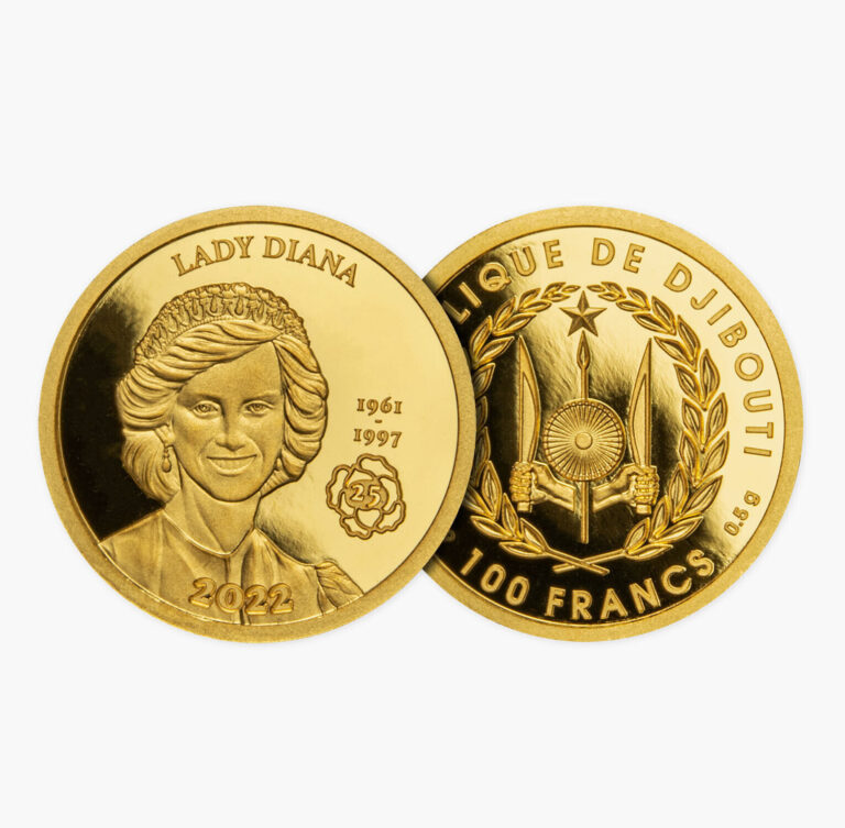 Read more about the article 25th Anniversary of the Death of Diana Princess of Wales Gold Coin 2022 Djibouti