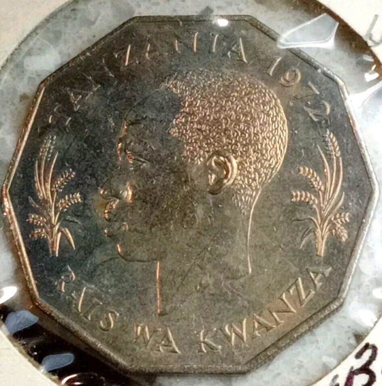 Read more about the article 1972 🇹🇿 TANZANIA 5 SHILINGI WORLD COIN KM6 UNC