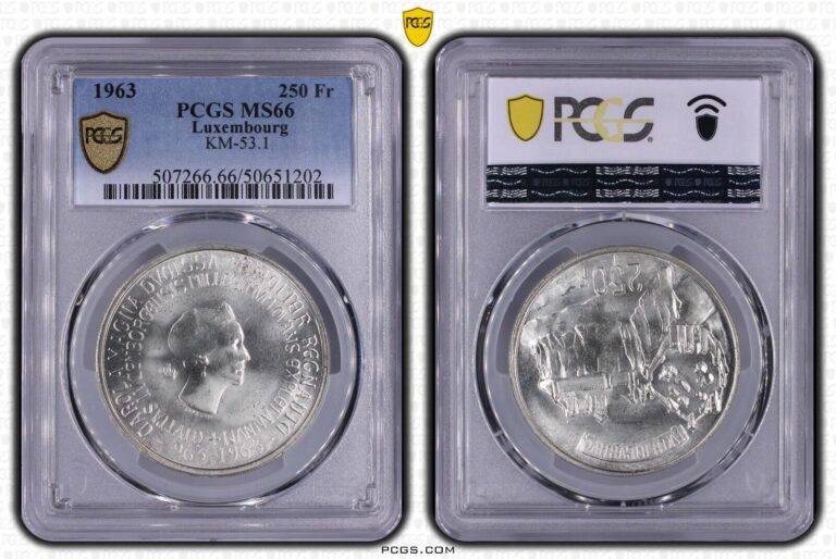 Read more about the article Luxembourg: GEM BU 250 Francs 1963 PCGS MS66