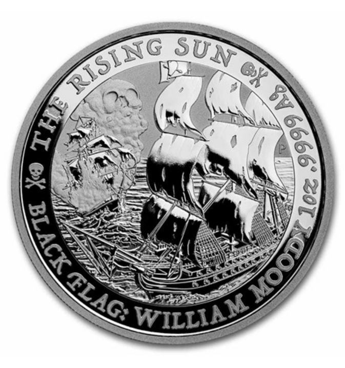 Read more about the article Tuvalu 1$ Black Flag Rising Sun 2022 1 oz .999 silver BU in Capsule