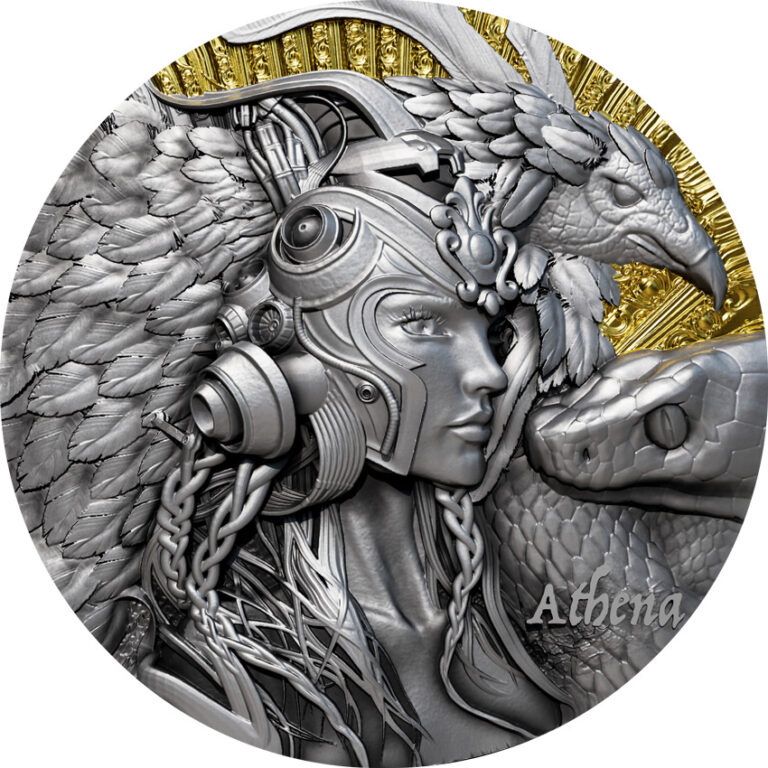 Read more about the article 2025 Cameroon ATHENA Greek Mythology 2 oz Silver coin mintage of 199