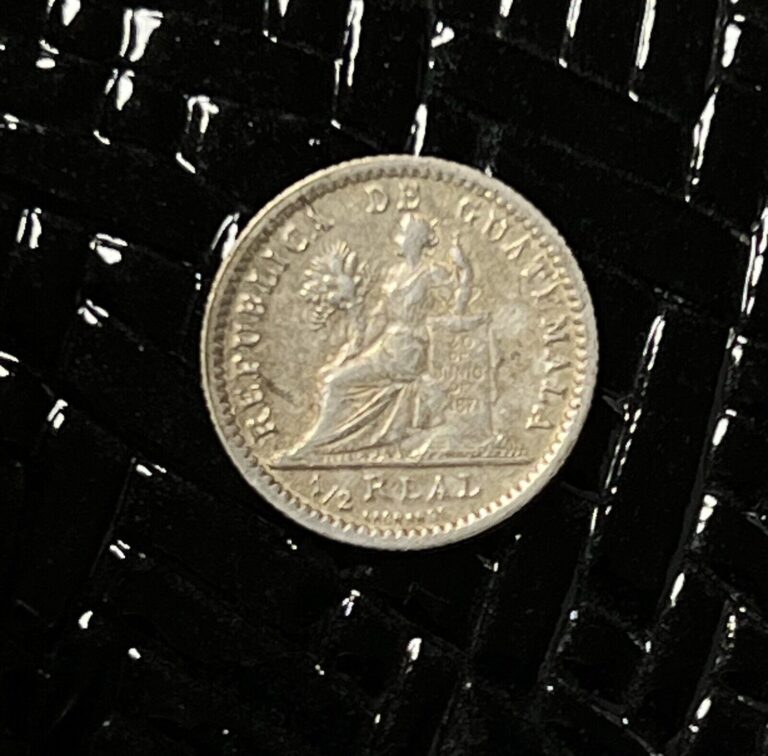 Read more about the article Guatemala 1896 1/2 Real Silver Coin Rare XF