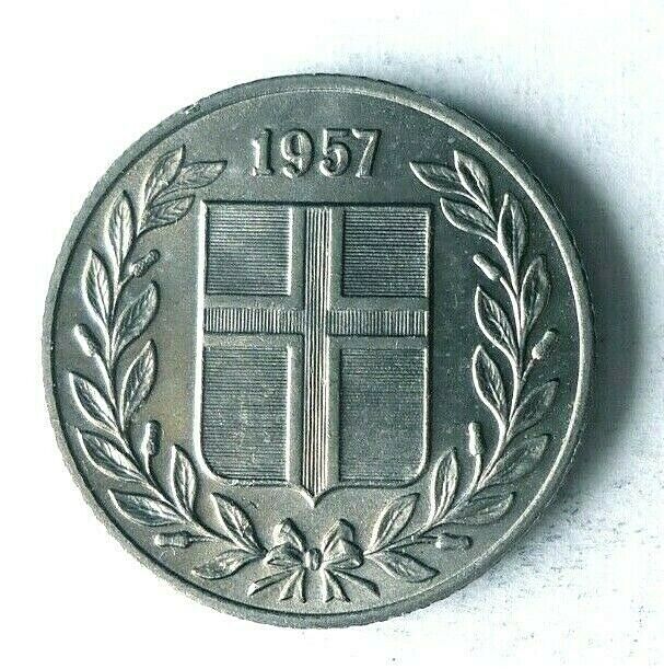 Read more about the article 1957 ICELAND 25 AURAR – AU/UNC – Exotic Coin – Free Ship – Bin #LC 20