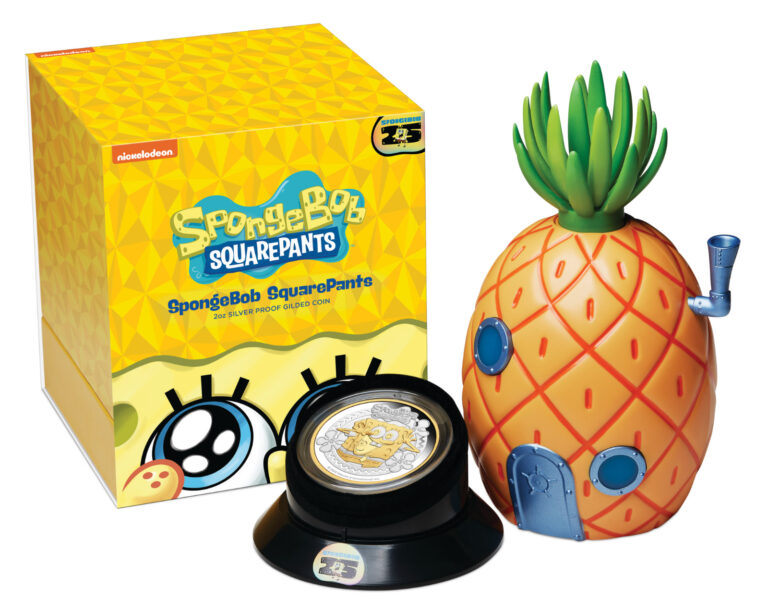 Read more about the article 2024 SPONGEBOB SQUAREPANTS 2oz SILVER PROOF GILDED $2 COIN w/ “Pineapple Home”