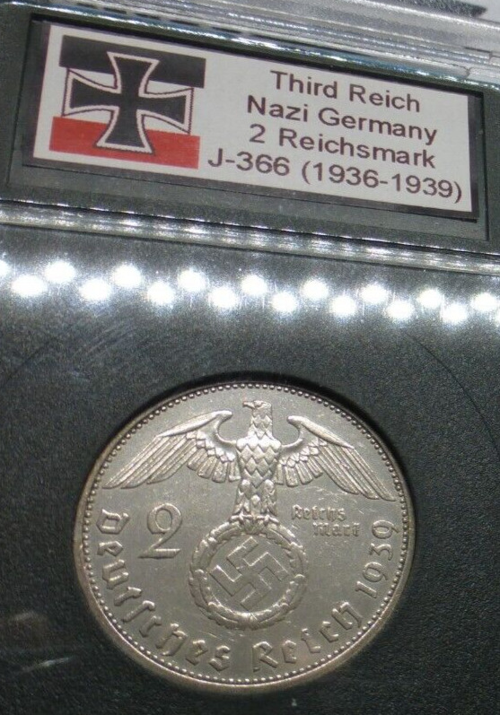 Read more about the article Nazi Swastika Coin *With Case* Beautiful Silver 2 Reichsmark Third Reich Germany