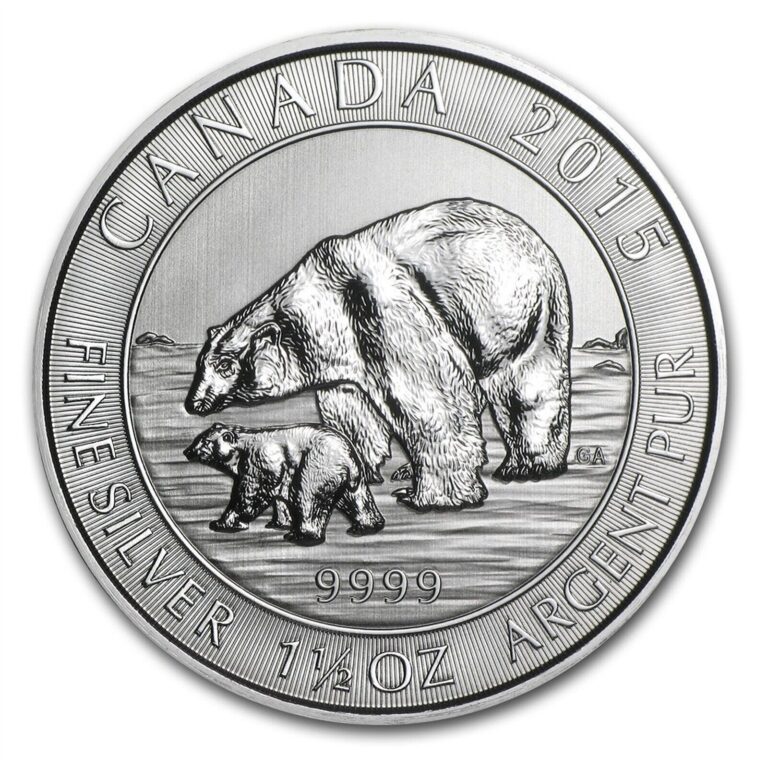 Read more about the article 2015 Canada 1.5 oz Silver $8 Polar Bear and Cub Coin 9999 Fine – Secondary Market