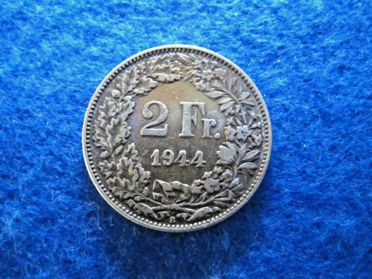 Read more about the article 1944 Switzerland Silver 2 Francs – Pretty Toned Higher Grade