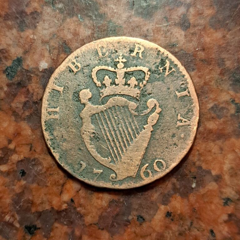 Read more about the article 1760 IRELAND 1/2 PENNY COIN – 28MM – #B5373