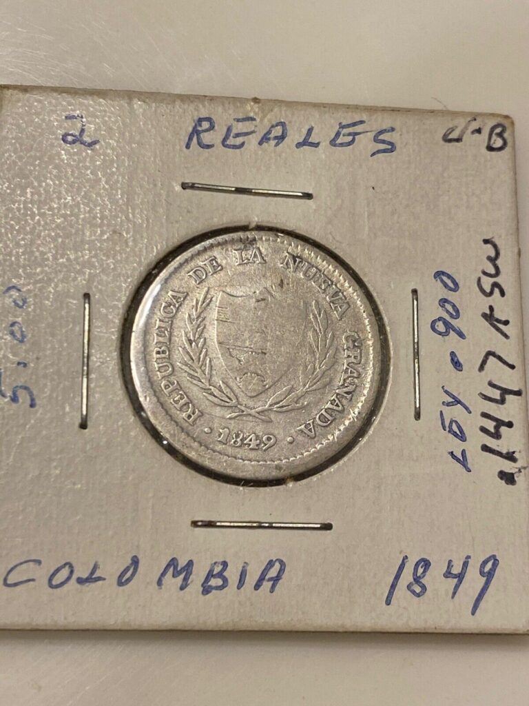 Read more about the article Colombia Nueva Granada 2 Reales  1849 Silver Bogota 0.900 Silver