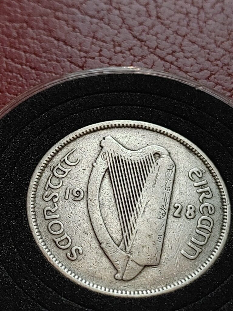 Read more about the article Very Fine 1928 Ireland Irish .750 Silver Florin Coin  w Holder Included