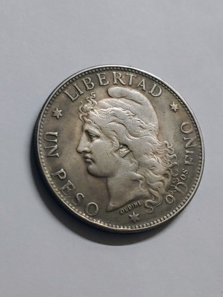 Read more about the article (Commemorative Coin) Silver Plated ARGENTINA LIBERTAD UN PESO 9D FINO **1881**