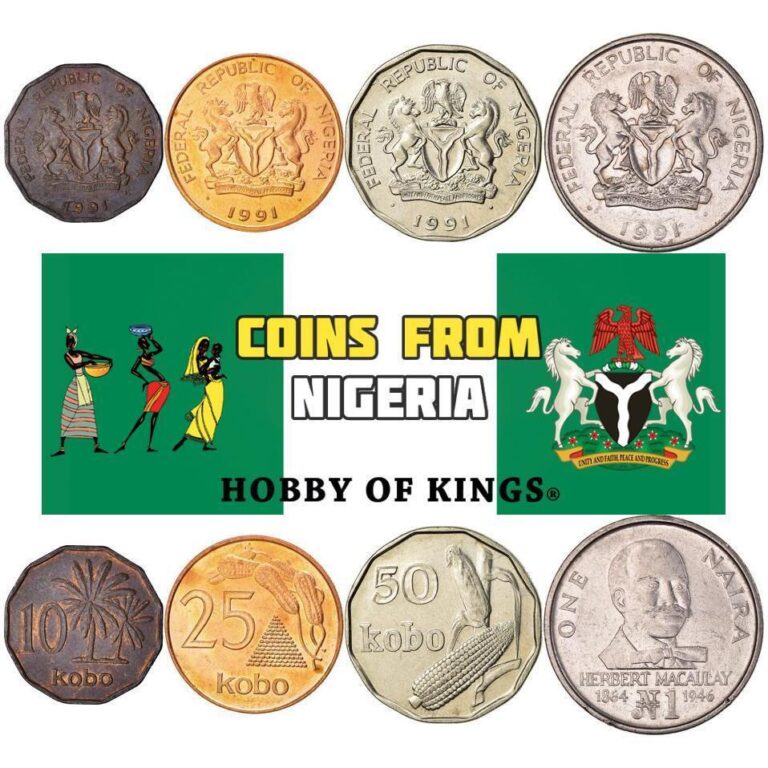 Read more about the article Nigeria | 4 Coin Set | 10 25 50 Kobo 1 Naira | 1991 – 1993