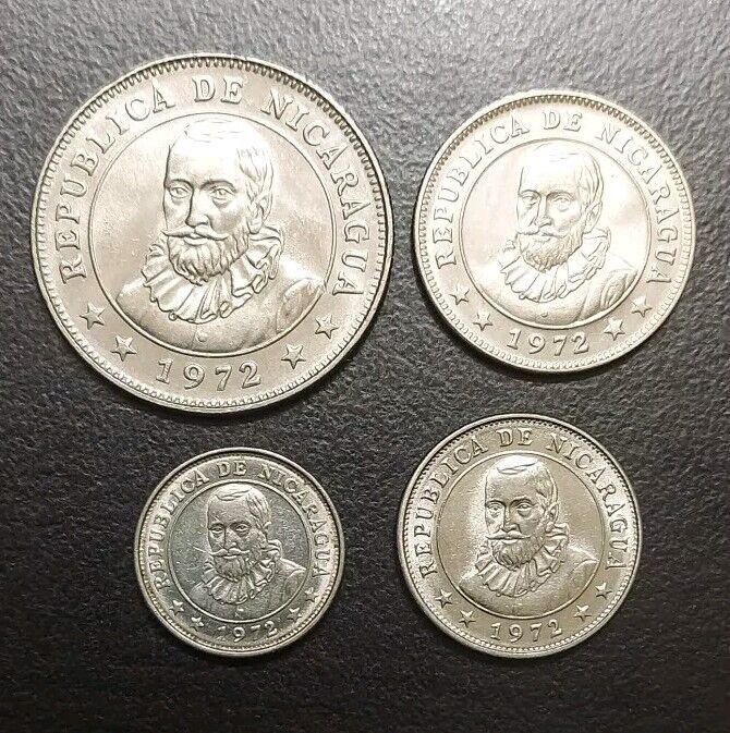 Read more about the article 1972 Nicaragua 4 Pcs UNC Coins SET 5 10 50 Centavos 1 Cordoba Low Mintage