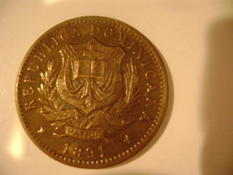 Read more about the article DOMINICAN REPUBLIC – 1891 A  10-CENTESIMOS  KM9  BRONZE