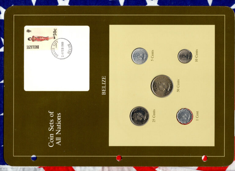 Read more about the article Coin Sets of All Nations Belize 1979-1987 UNC 50 cent 1979 25 cents 1987