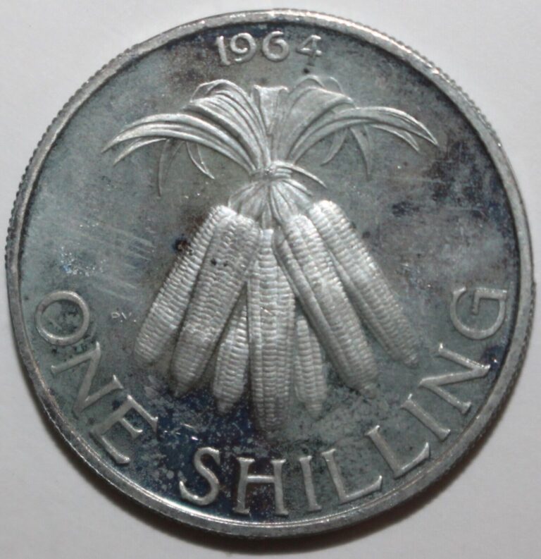 Read more about the article Malawi One Shilling Coin 1964 Proof KM# 2 Banda Corn Africa 1