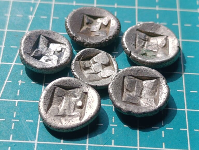 Read more about the article Lot 6 Pcs 1 Masa pre Islamic Early Silver Java Majapahit Kingdom Indonesia Coins