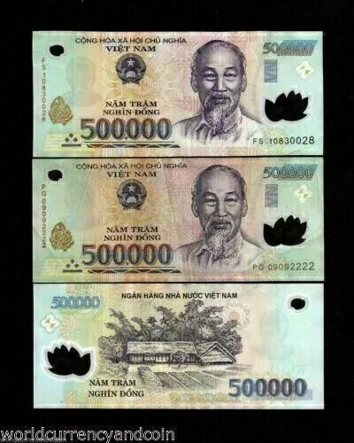 Read more about the article 1 000 000 Million Vietnamese Dong ( 500000 x 2 ) Vietnam + 100 000 Bolivar FREE!