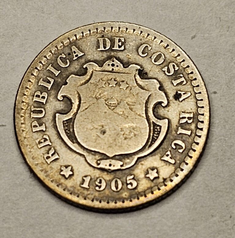 Read more about the article 1905 Costa Rica 5 Centavos Silver Coin.
