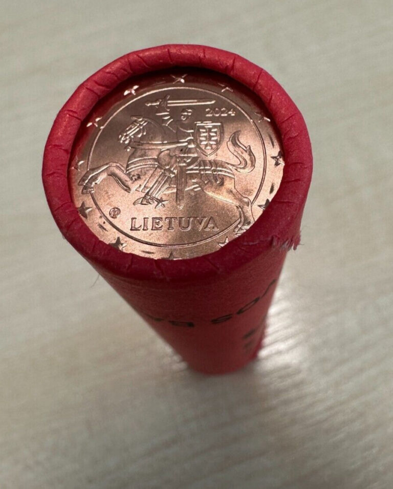 Read more about the article Lithuania 2024 5 cent UNC Mint Coin Roll. 50 coins x 5 eurocent. NEW