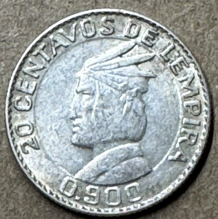 Read more about the article Honduras – 1958 – 20 Centavos – .9000 Honduran Silver Coin – Chief Lempira – B