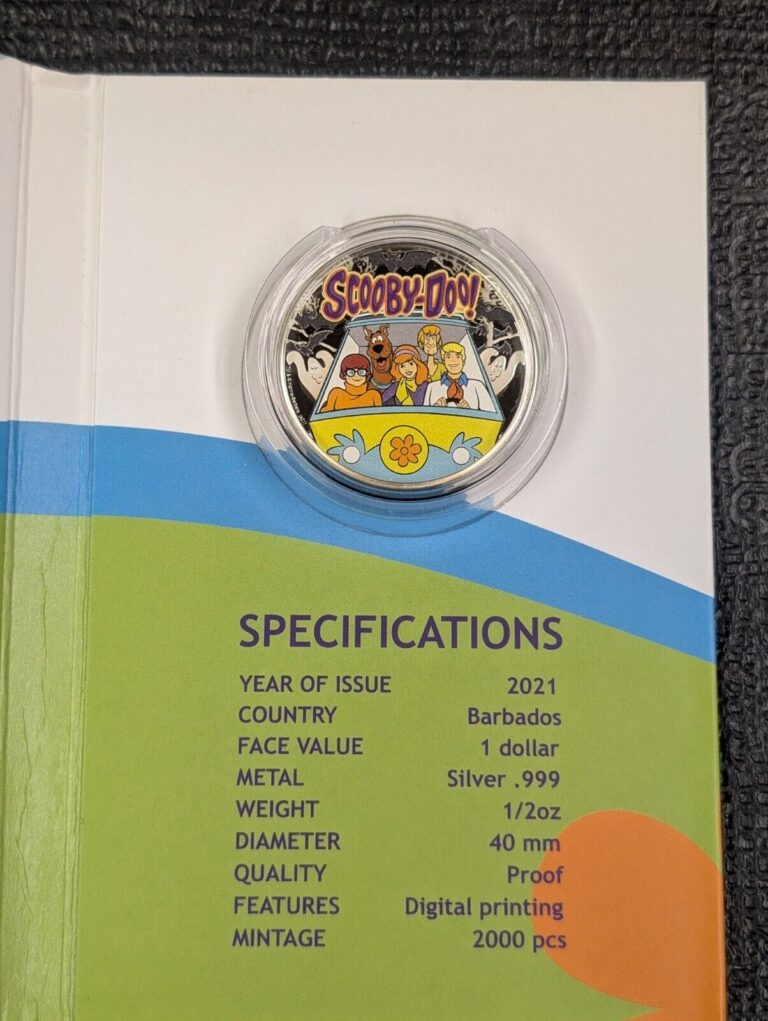 Read more about the article 2021 Barbados $1 Scooby-Doo Silver Proof Colorized Coin  Limited Mintage Of 2000