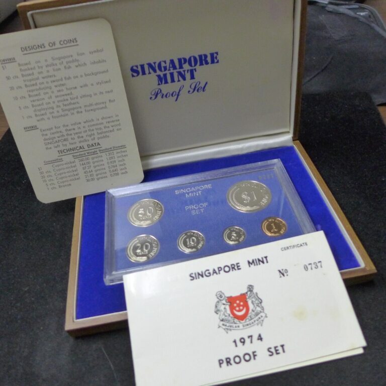 Read more about the article SINGAPORE 1974 6 COIN PROOF YEAR SET – sealed/complete