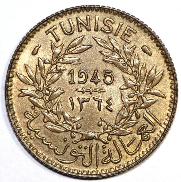 Read more about the article Tunisia 1945  Franc –   Foreign Coin 23mm