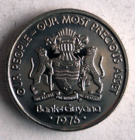 Read more about the article 1976 GUYANA 10 CENTS – RARE PROOF – Great Coin – FREE SHIP – Bin #711