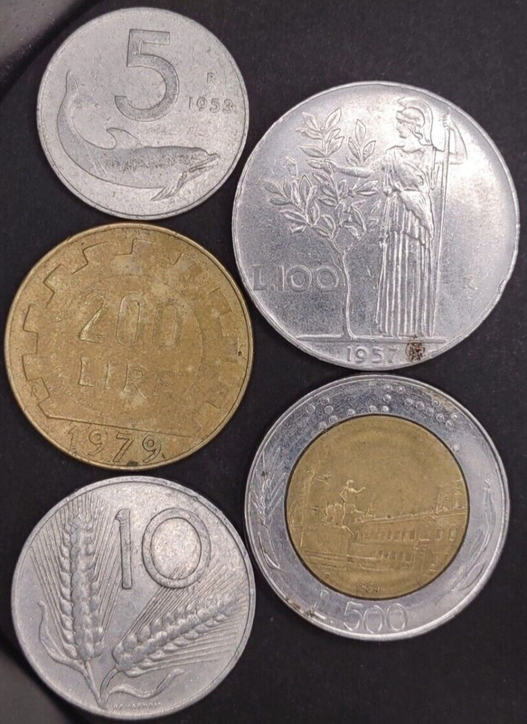 Read more about the article Italy Italian coins lot of 5 different ones.