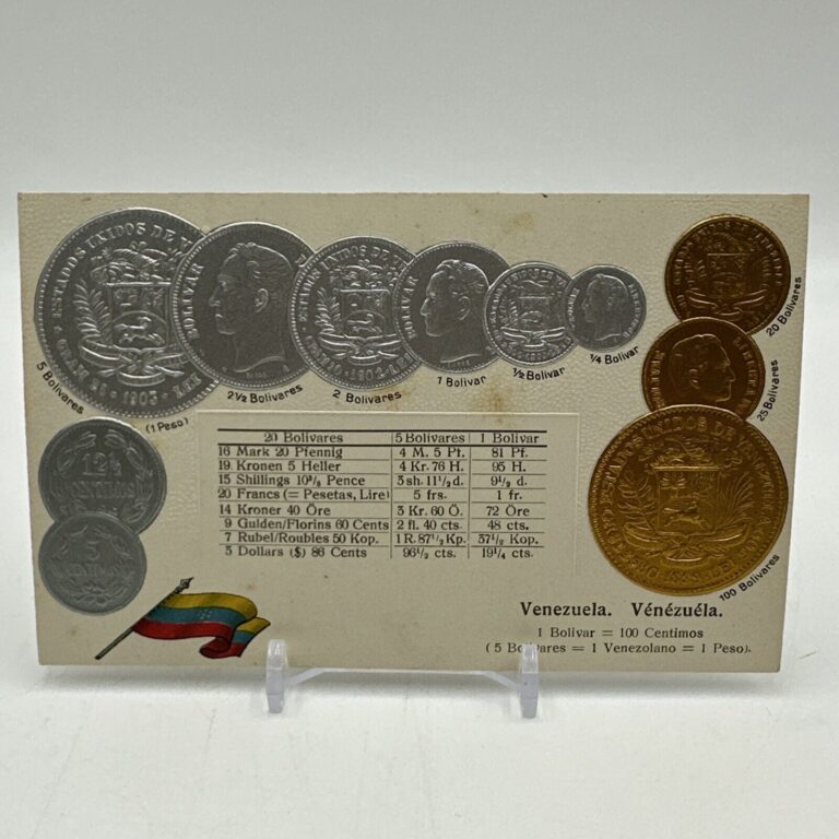 Read more about the article Venezuela “coin-postcard” featuring embossed coins in full color 1800s 1900s