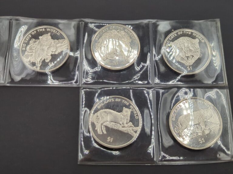 Read more about the article Sierra Leone The Big Cats Set 2001 5 $1 Prooflike Coins