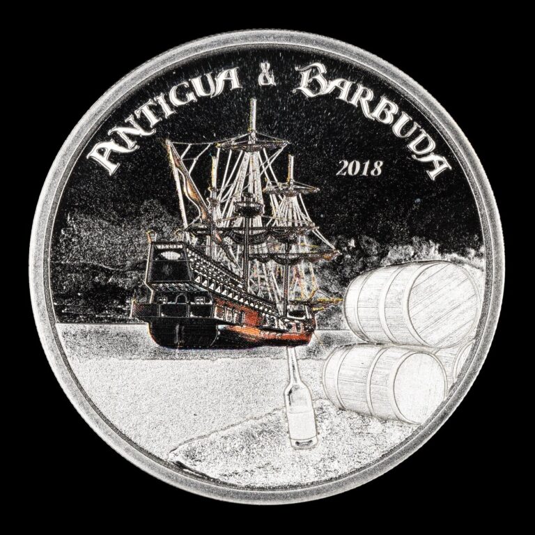 Read more about the article 2018 Antigua and Barbuda 1oz Silver Rum Runner Colorized Silver Proof Mintage 2500