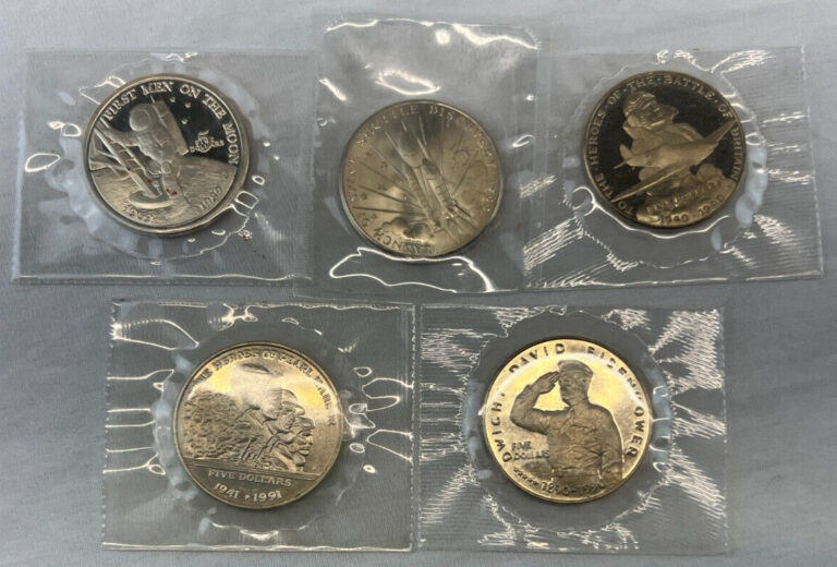 Read more about the article Lot of (5) $5 COMMEMORATIVE COIN REP. OF MARSHALL ISLANDS