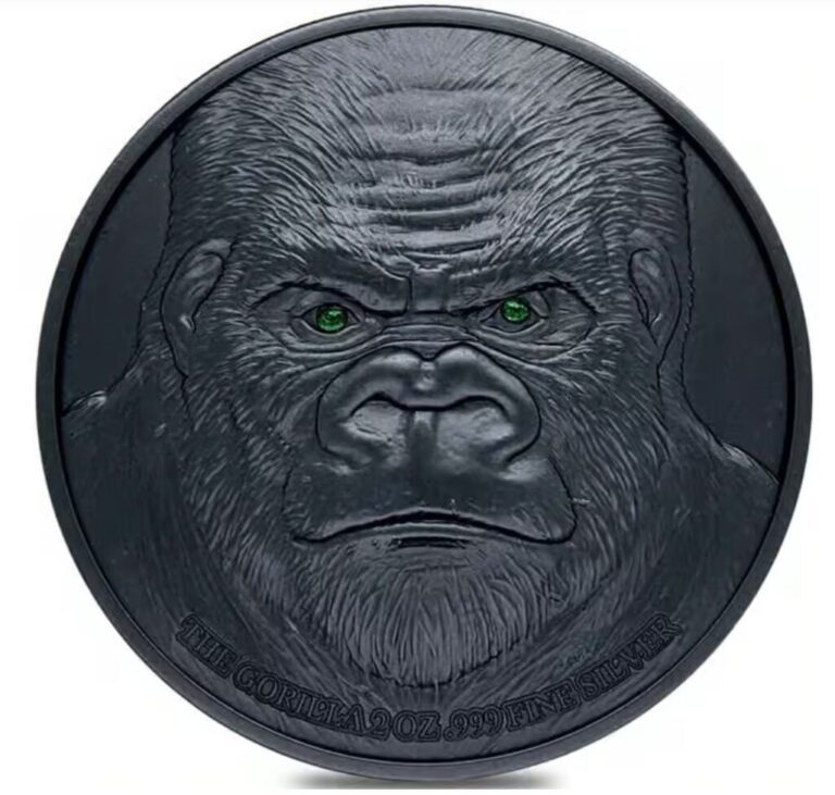 Read more about the article 2023 Chad 2 oz Silver Black Gorilla High Relief Coin .999 Fine